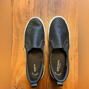 Sperry leather perforated slip-on sneakers, size 7.5